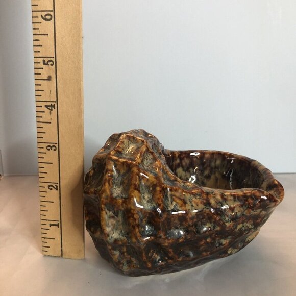 Ceramic Glazed Conch Seashell Planter Ashtray - Picture 7 of 8